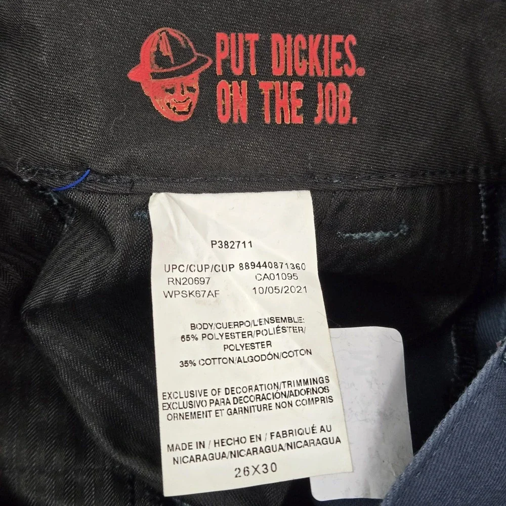 Dickies Men Pants 26X30 Dark Gray Chino Twill Skateboarding Button 29